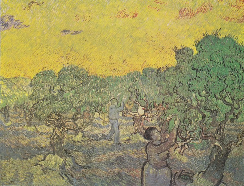 Oliveraie avec figurines de cueillette - Vincent van Gogh