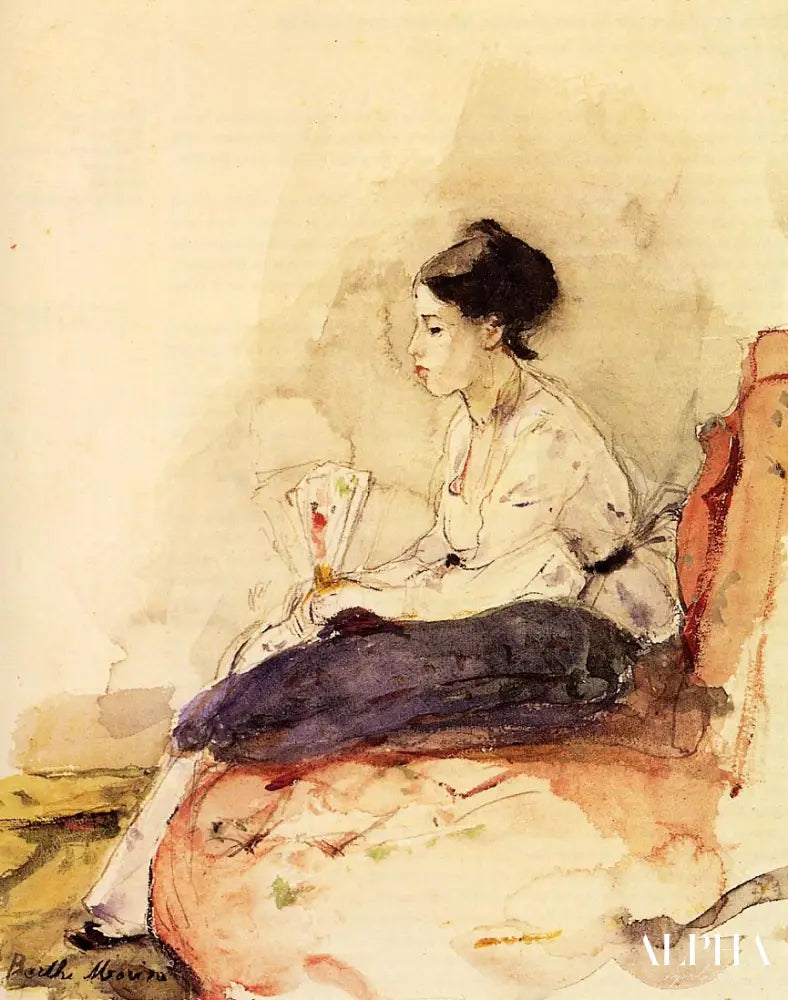 On the Sofa - Berthe Morisot - Reproductions de tableaux et peintures haut de gamme