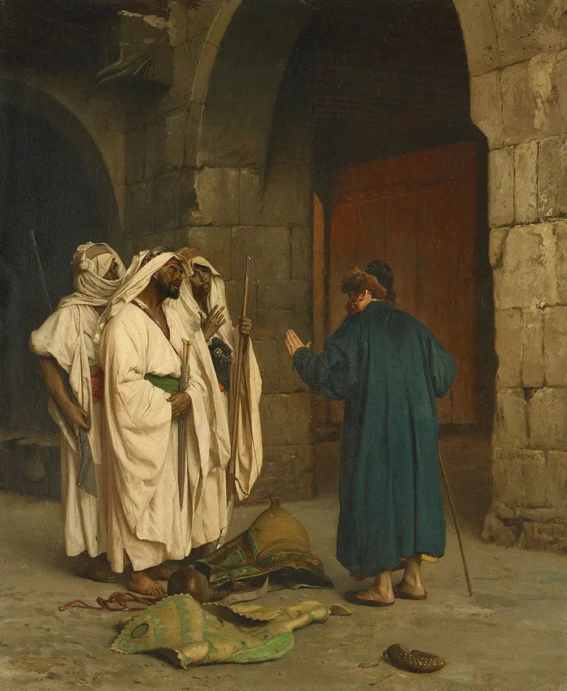 Oude jood met drie arabieren - Jean-Léon Gérôme