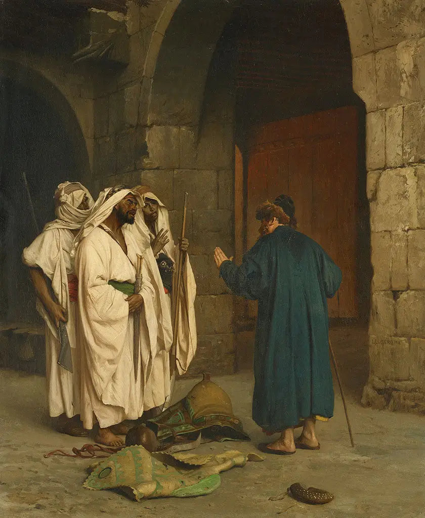 Oude jood met drie arabieren - Jean-Léon Gérôme