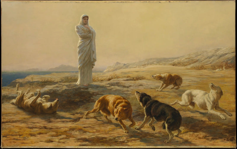 Pallas Athéna et les chiens du berger - Briton Rivière