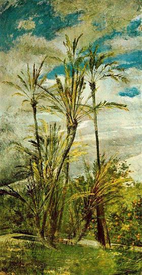 Palmiers et orangers. Peinture murale de Falconiera - Giovanni Boldini