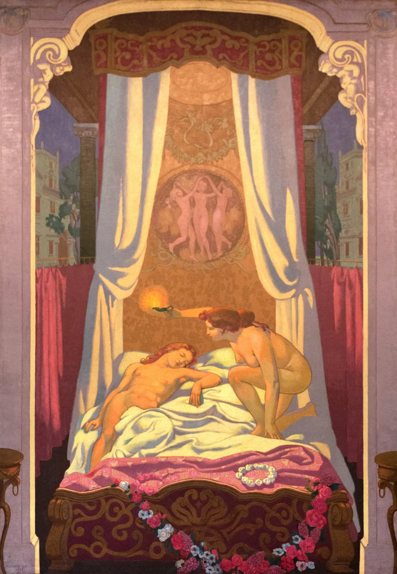 Panneau III. Psyché découvre que son mystérieux amant est l'Amour - Maurice Denis