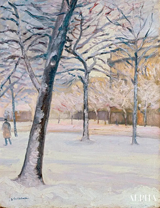 Parc sous la Neige, c.1888 - Caillebotte - Reproductions de tableaux et peintures haut de gamme