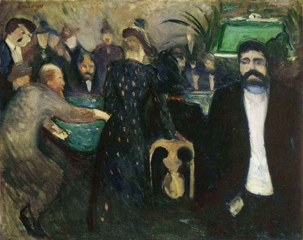 Reproduction du tableau « Parieurs à Monte-Carlo - Edvard Munch » par Alpha Reproduction en peinture à l’huile