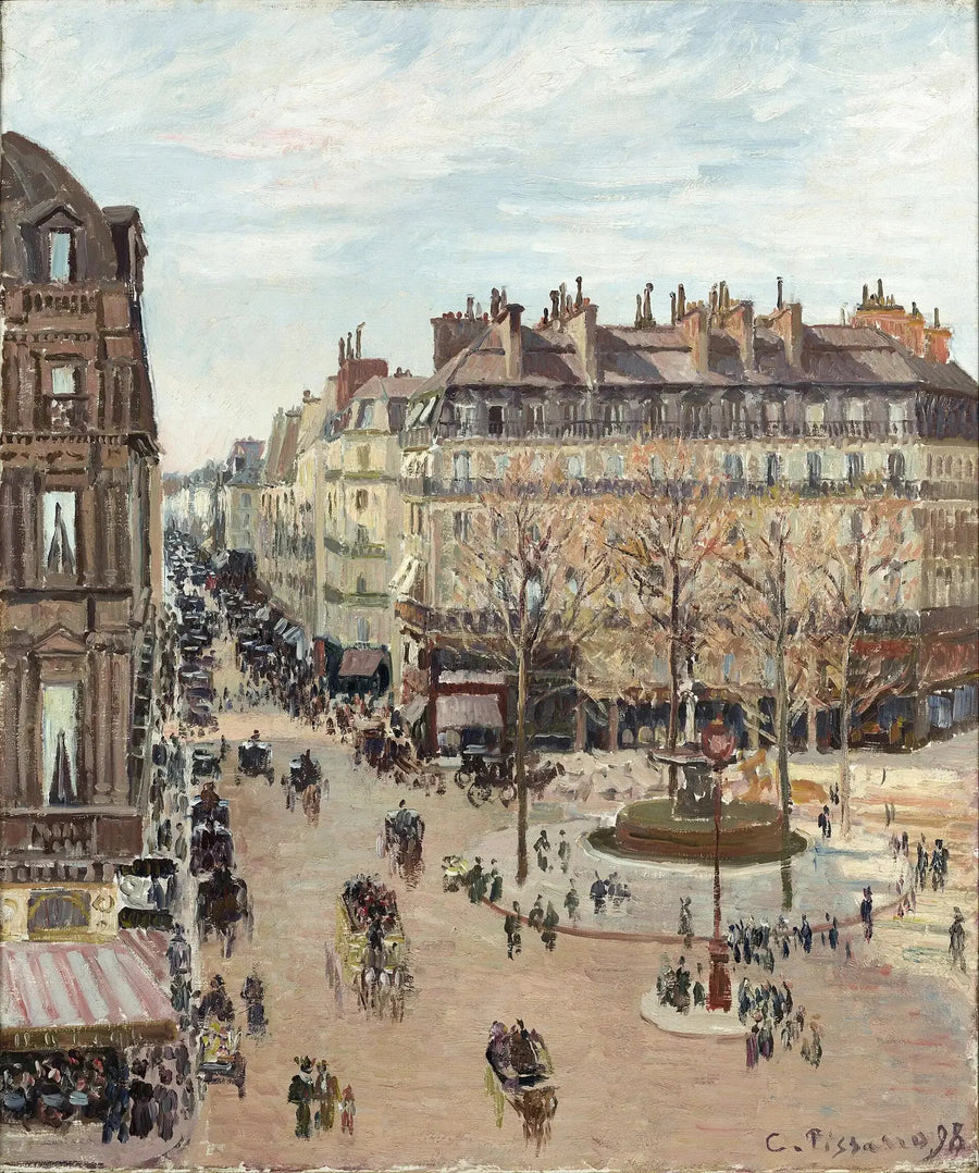 Paris, Rue Saint-Honoré, Effet Soleil, Après-midi - Camille Pissarro