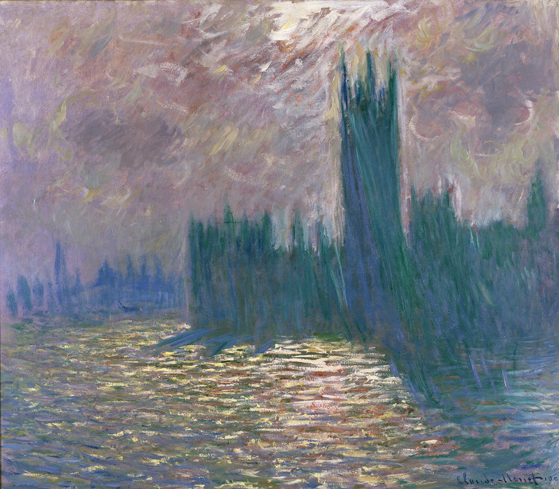 Londres, le Parlement, reflets sur la Tamise W1606 – Claude Monet