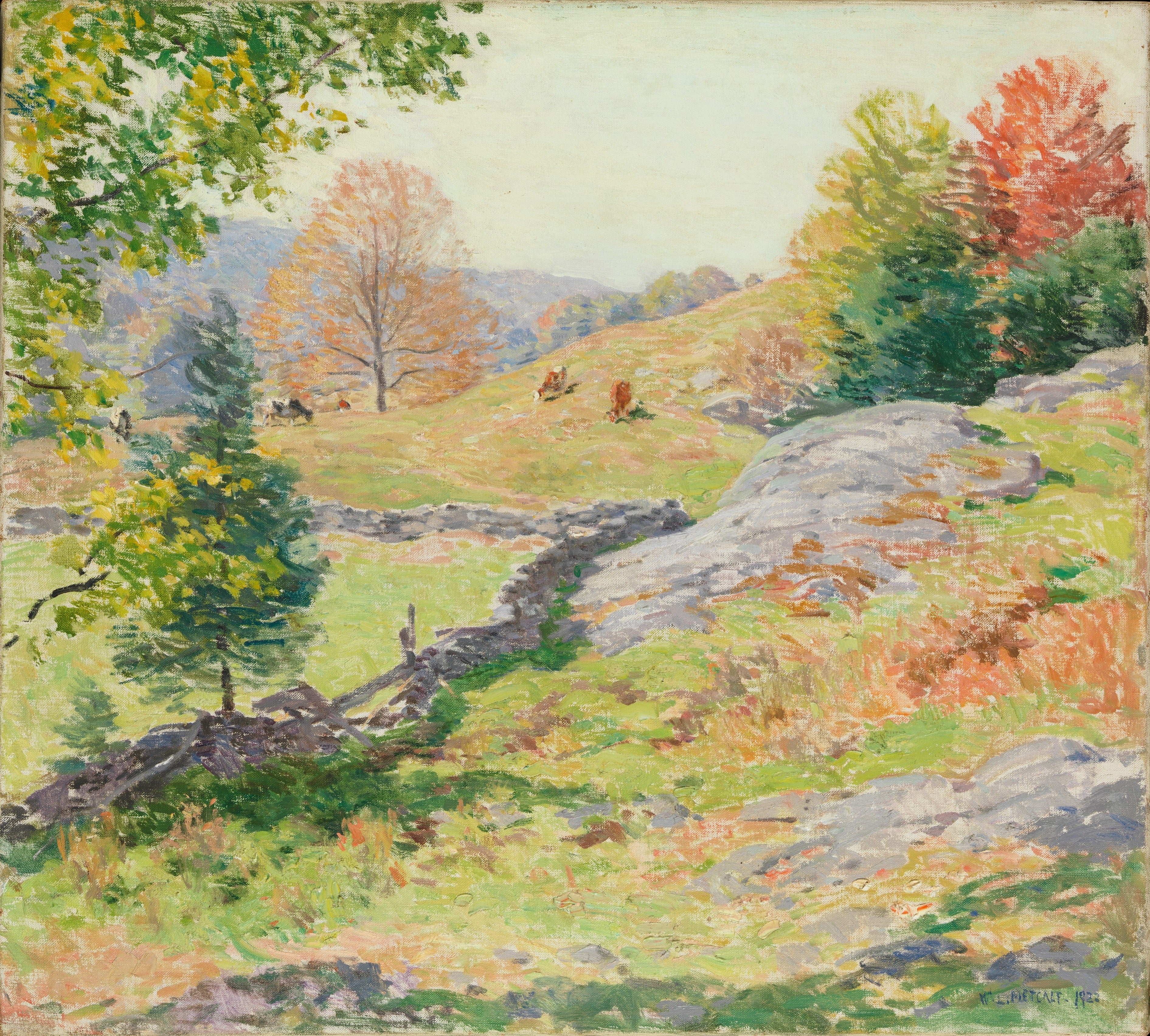 Pâturages à flanc de colline — Septembre - Willard Metcalf