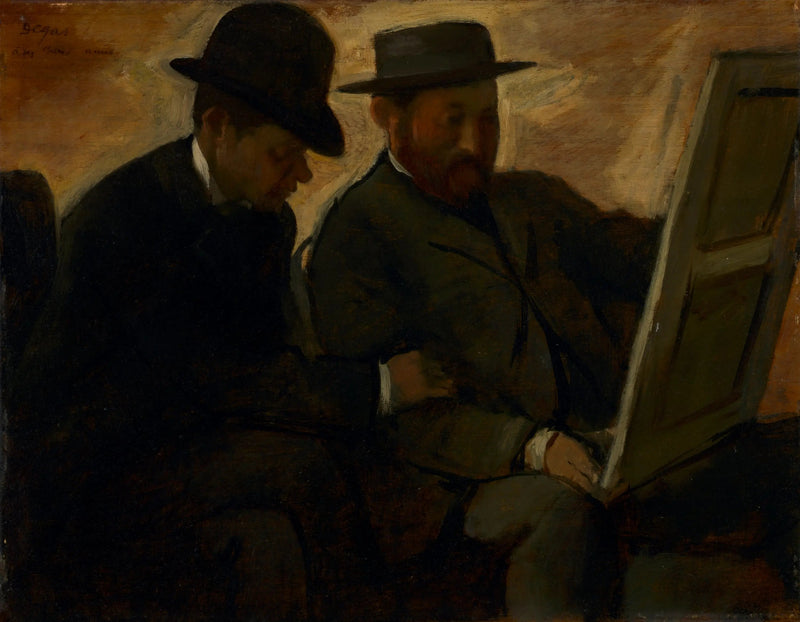 Paul Lafond et Alphonse Cherfils examinant un tableau - Edgar Degas