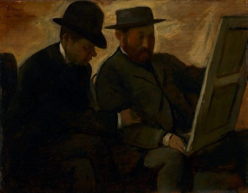 Paul Lafond et Alphonse Cherfils examinant un tableau - Edgar Degas