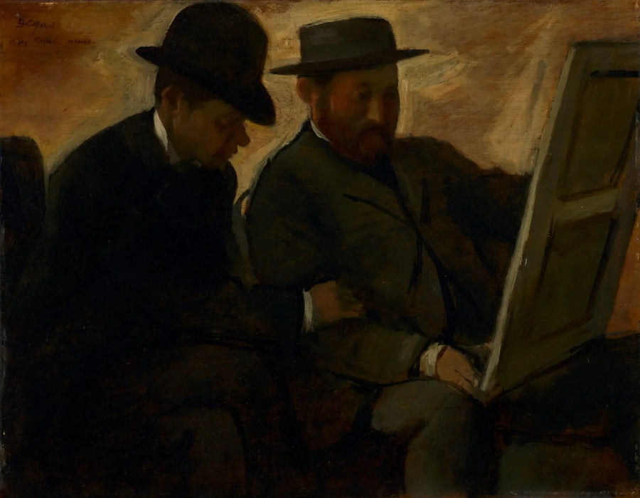 Paul Lafond et Alphonse Cherfils examinant un tableau - Edgar Degas
