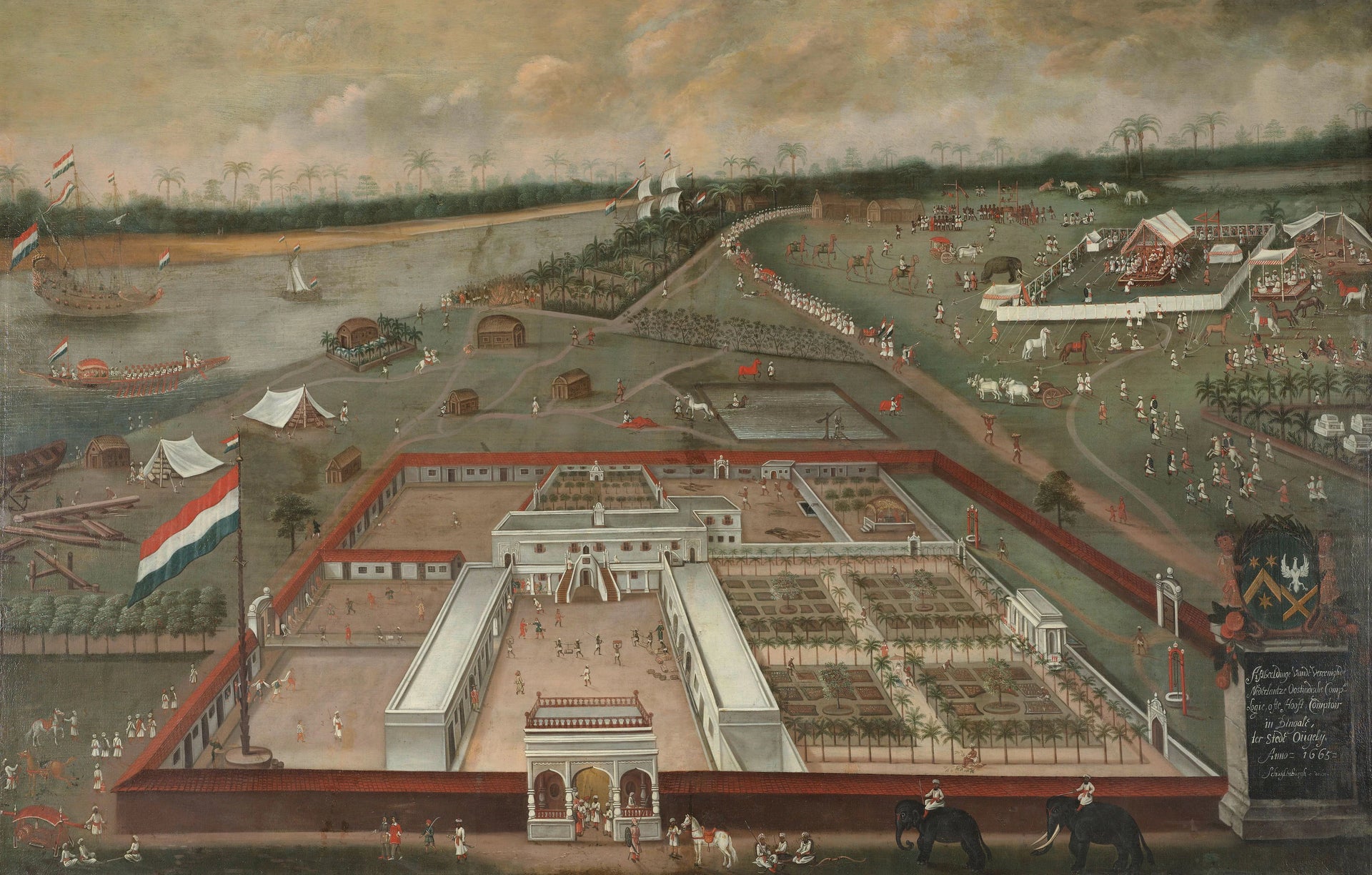 Le pavillon commercial du VOC à Hougly au Bengale - Hendrik van Schuylenburgh
