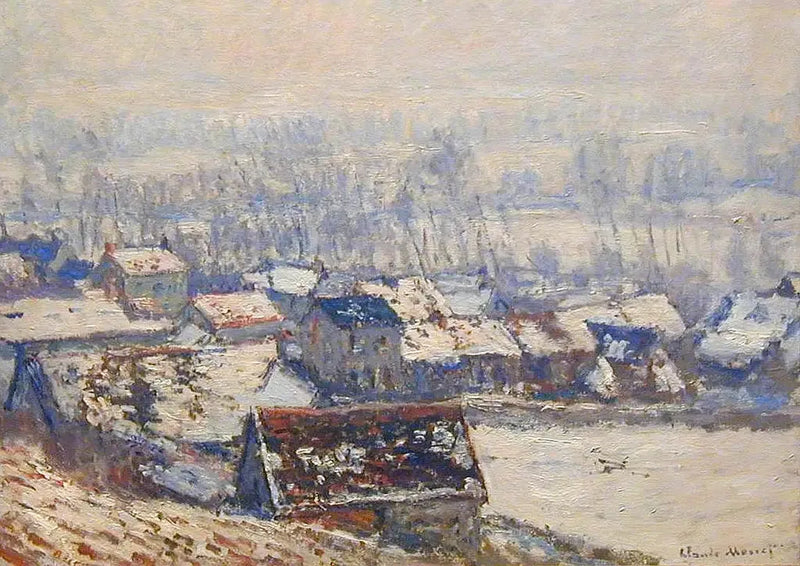 Paysage à Giverny, effet de neige - Claude Monet
