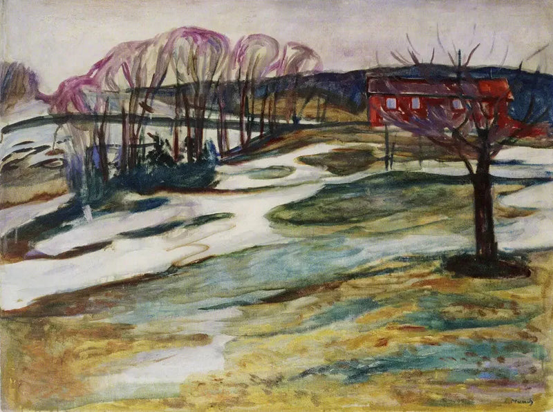 Paysage à la maison rouge - Edvard Munch