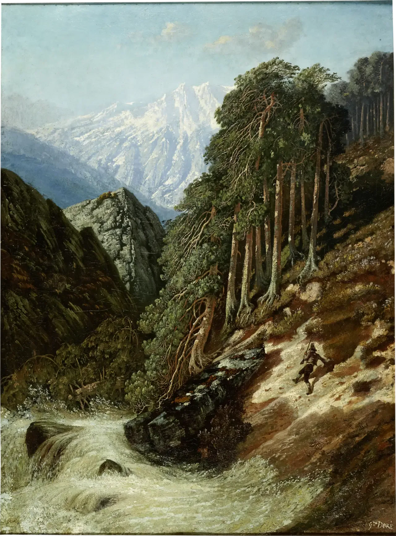 Paysage alpin avec Beck - Gustave Doré