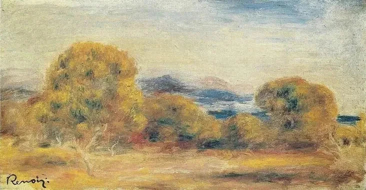 Paysage aux arbres et collines – Renoir