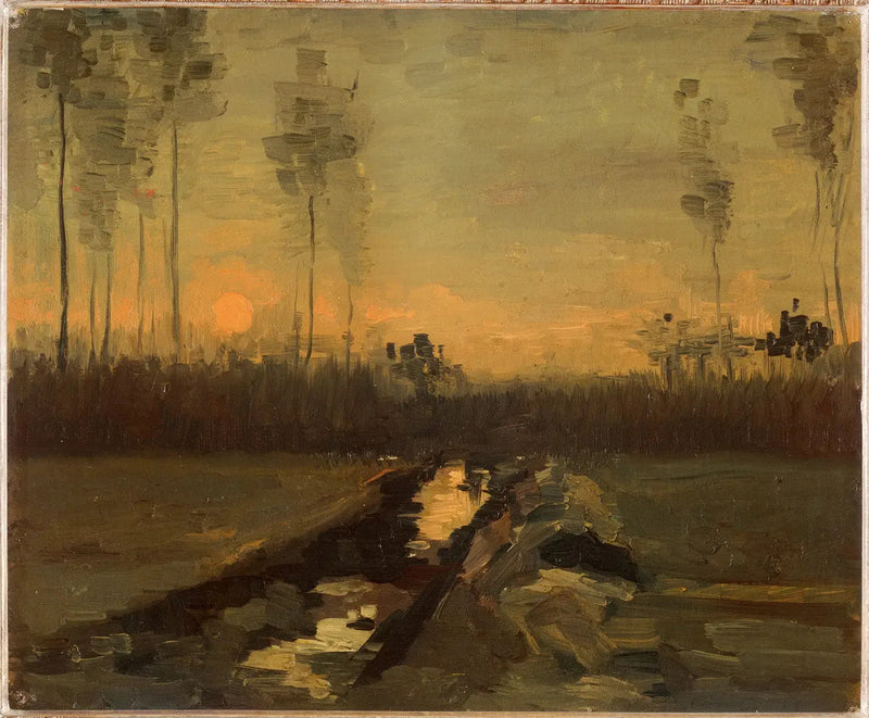 Paysage au coucher du soleil - Vincent van Gogh