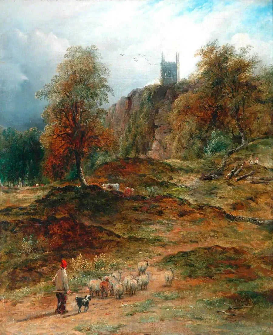 Paysage avec berger ramenant le troupeau à la maison (Derbyshire) - John Constable