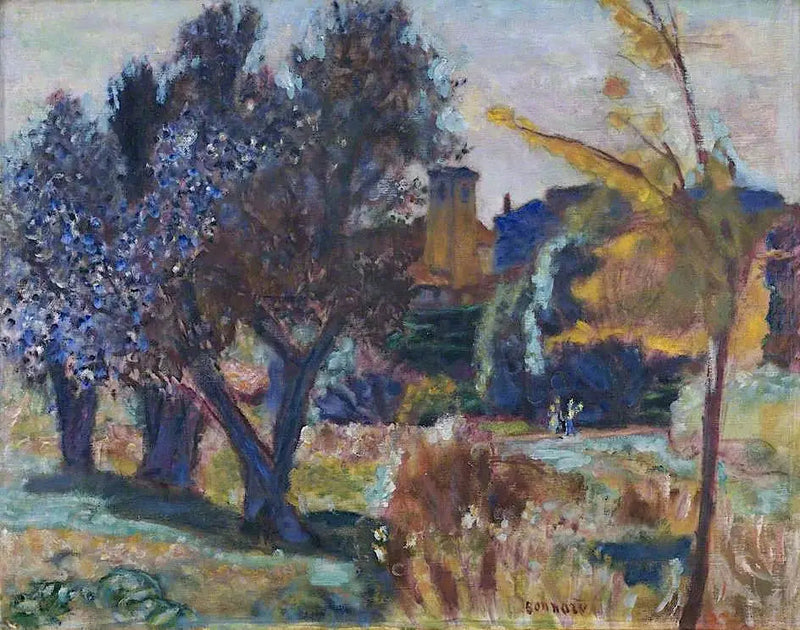 Paysage avec des oliviers et une chapelle - Pierre Bonnard