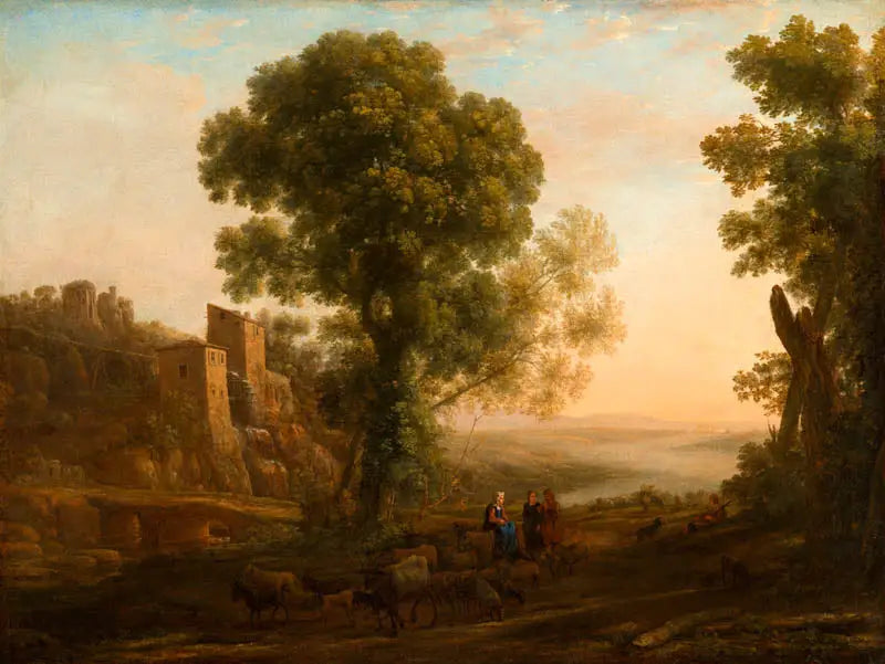 Paysage avec des paysans revenant avec leurs troupeaux - Claude Lorrain - Alpha Reproduction