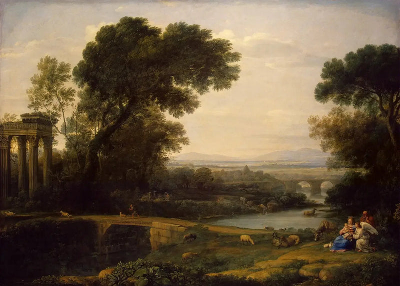 Paysage avec le repos pendant la fuite en Egypte - Claude Lorrain