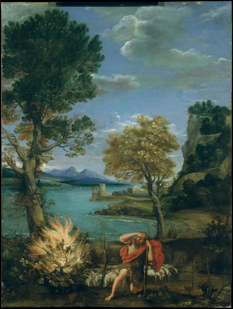 Paysage avec Moïse et le buisson ardent - Domenichino