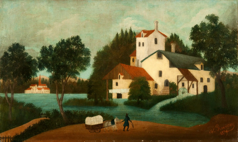 Paysage avec moulin à eau - Henri Rousseau