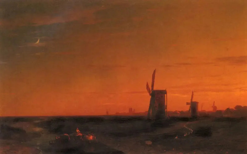 paysage avec moulins - Ivan Aïvazovski
