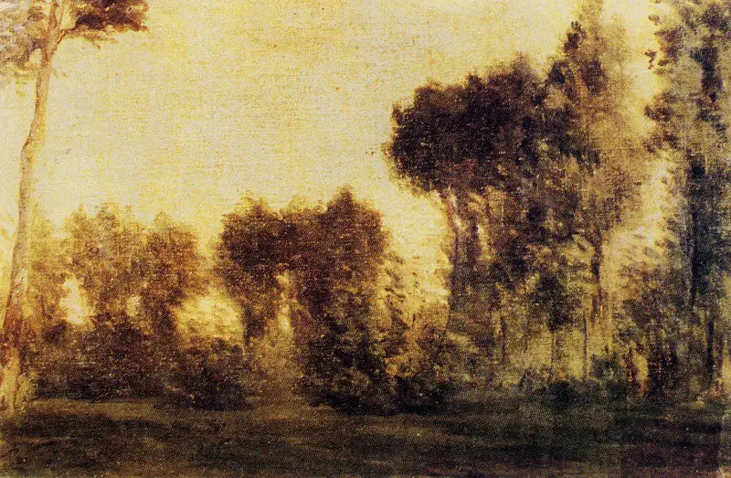 Paysage avec rideau d'arbres - Paul Gauguin