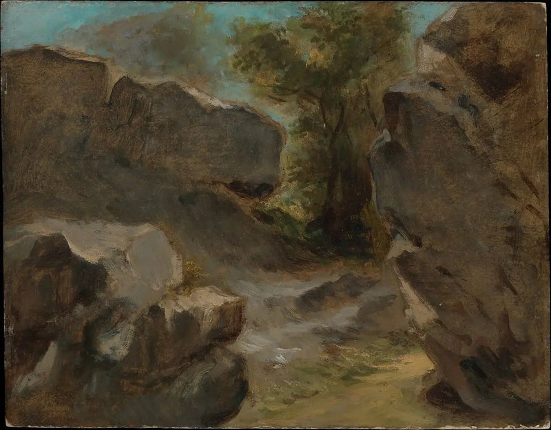 Paysage avec rochers, Augerville - Eugène Delacroix