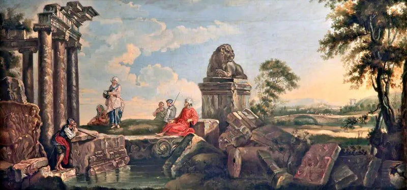 Paysage avec ruines et figures classiques - Giovanni Paolo Panini