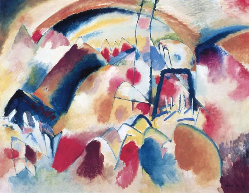 Paysage avec taches rouges - Vassily Kandinsky