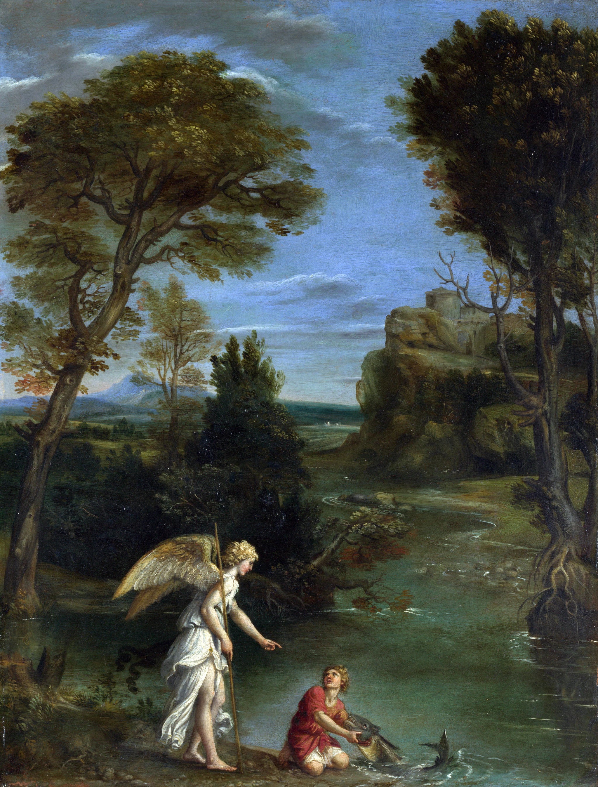 Paysage avec Tobias saisissant le poisson - Le Dominiquin