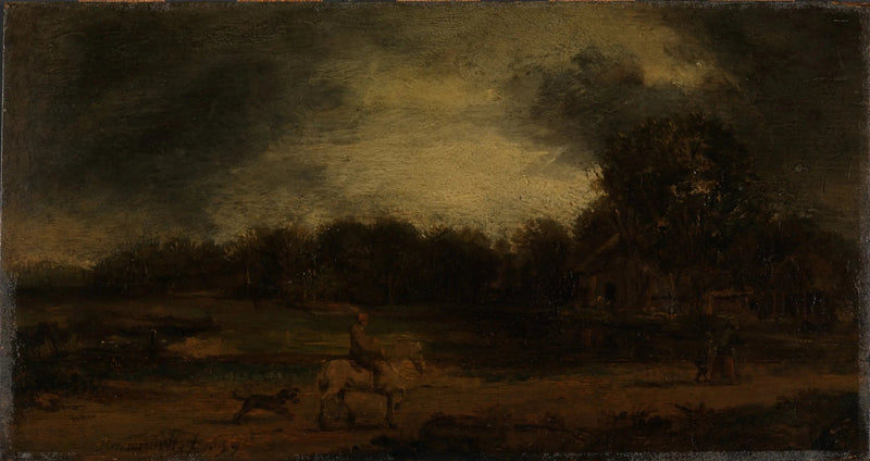 Paysage avec un cavalier - Rembrandt