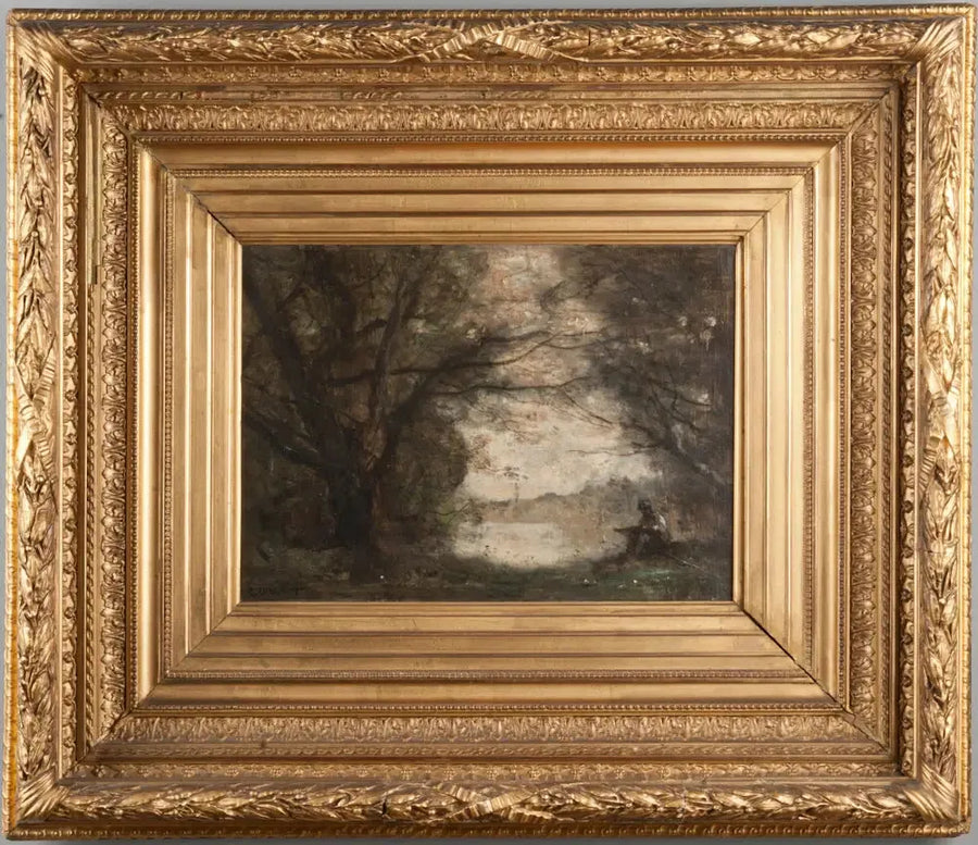 Paysage avec un garçon en train de dessiner - Jean-Baptiste Camille Corot