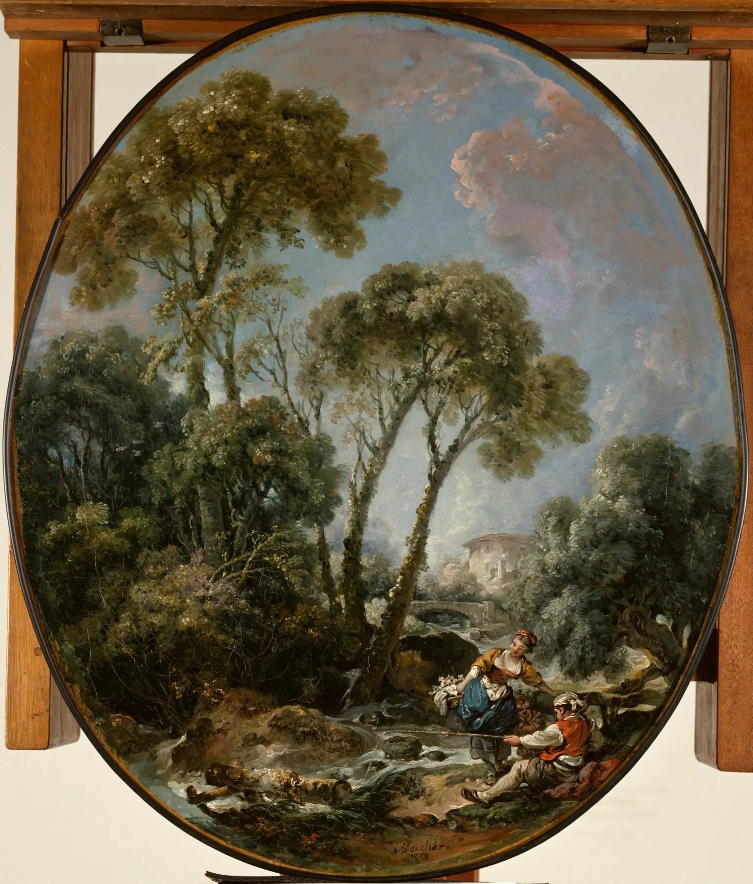 Paysage avec un pêcheur et une jeune femme - François Boucher - Alpha Reproduction