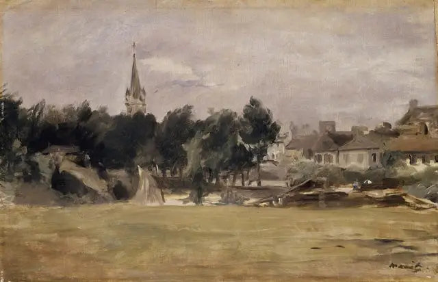 Paysage avec une église de village - Édouard Manet