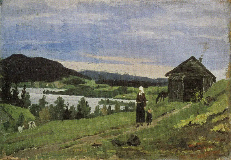 Paysage avec une femme et un enfant - Edvard Munch