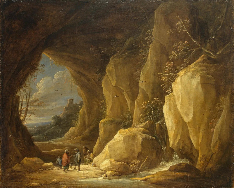 Paysage avec une grotte et un groupe de gitans - David Teniers le Jeune