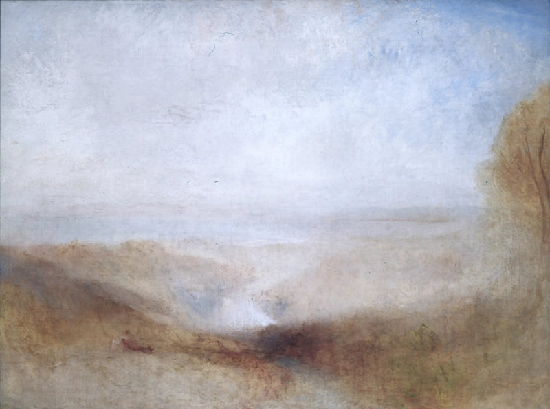 Paysage avec une rivière et une baie dans le lointain - J. M. W. Turner