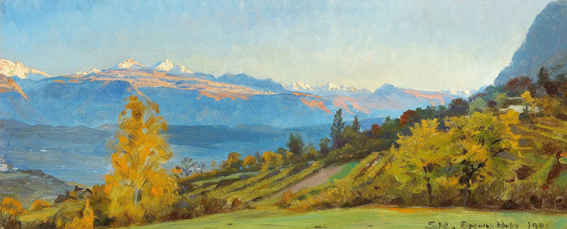 Paysage d'automne. Vue depuis le château de Saint-Valentin au Tyrol. - Peder Severin Krøyer