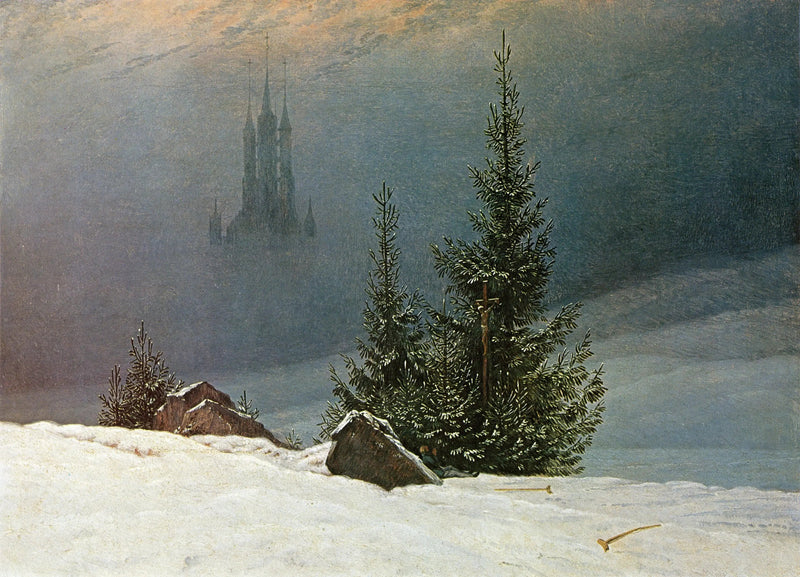 Paysage d'hiver avec église - Caspar David Friedrich