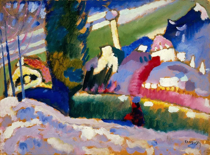 Paysage d'hiver avec église - Vassily Kandinsky