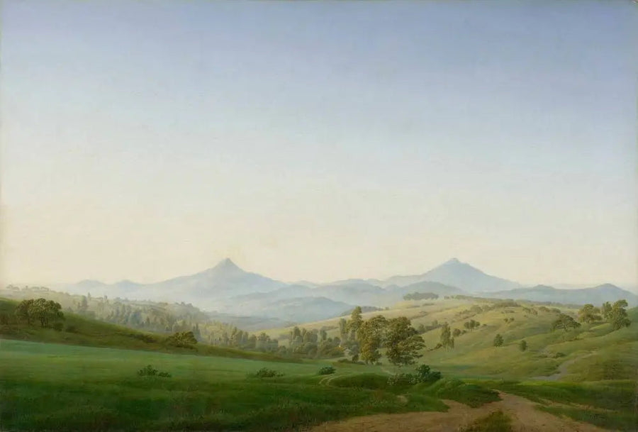 Paysage de Bohême avec le mont Milleschauer - Caspar David Friedrich