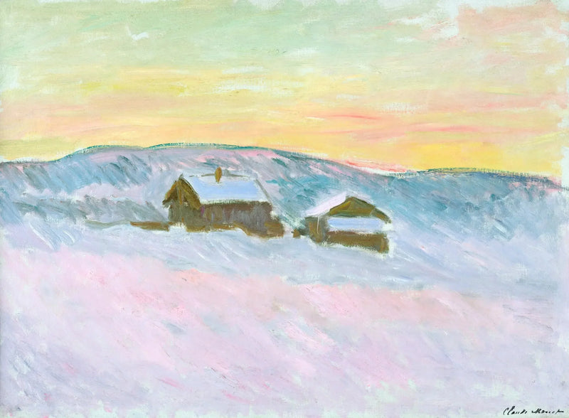 Paysage de Norvège. Les maisons bleues - Claude Monet