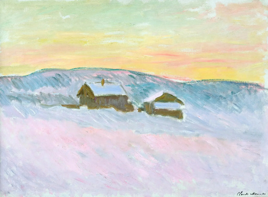 Paysage de Norvège. Les maisons bleues - Claude Monet