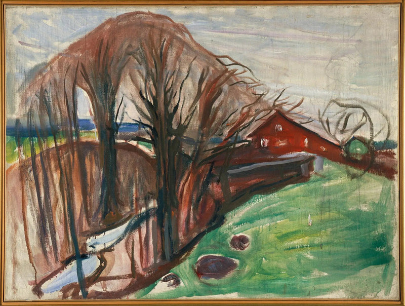 Paysage de printemps à la maison rouge - Edvard Munch