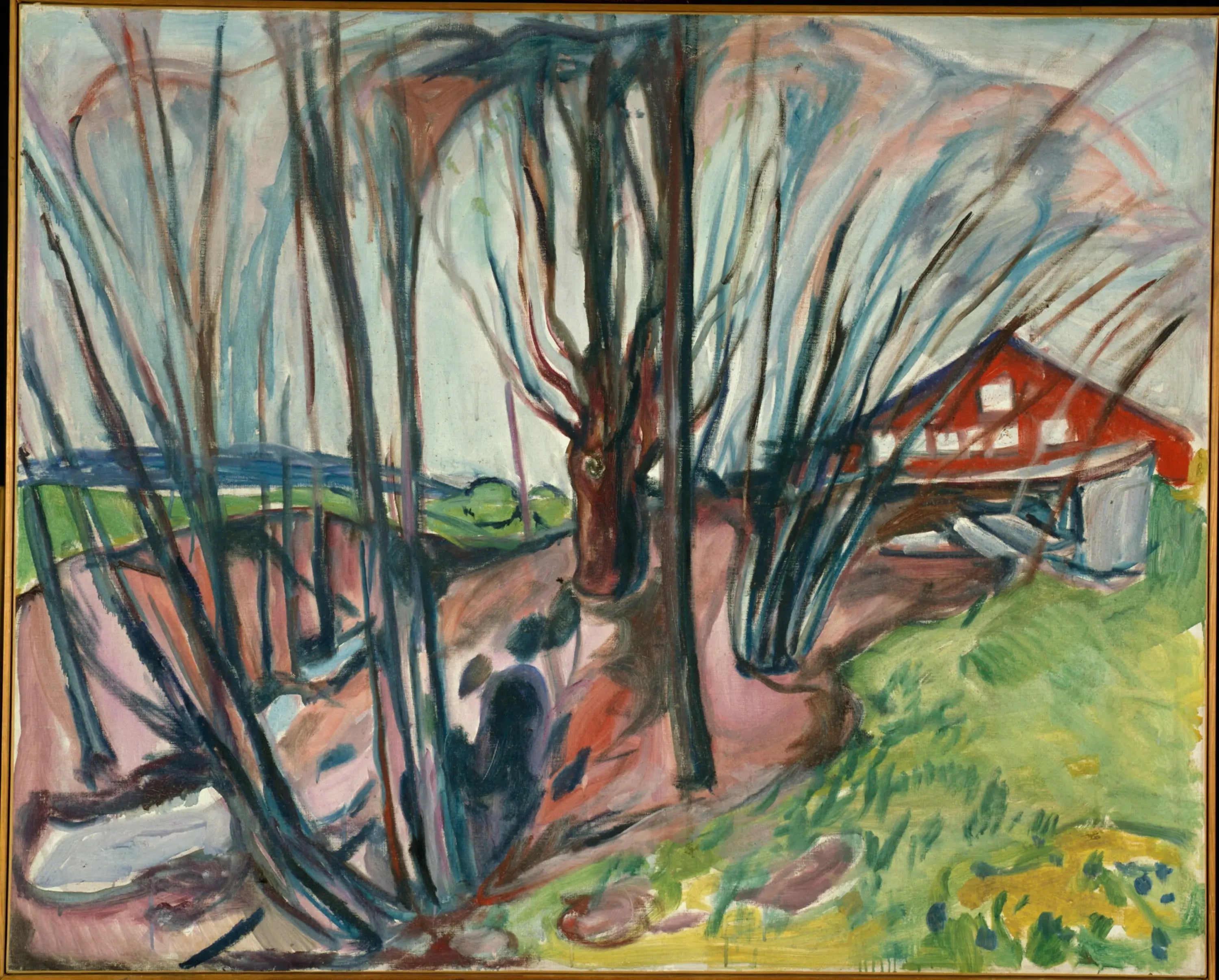 Paysage de printemps à la maison rouge - Edvard Munch image 1 tableau peint à l’huile sur toile