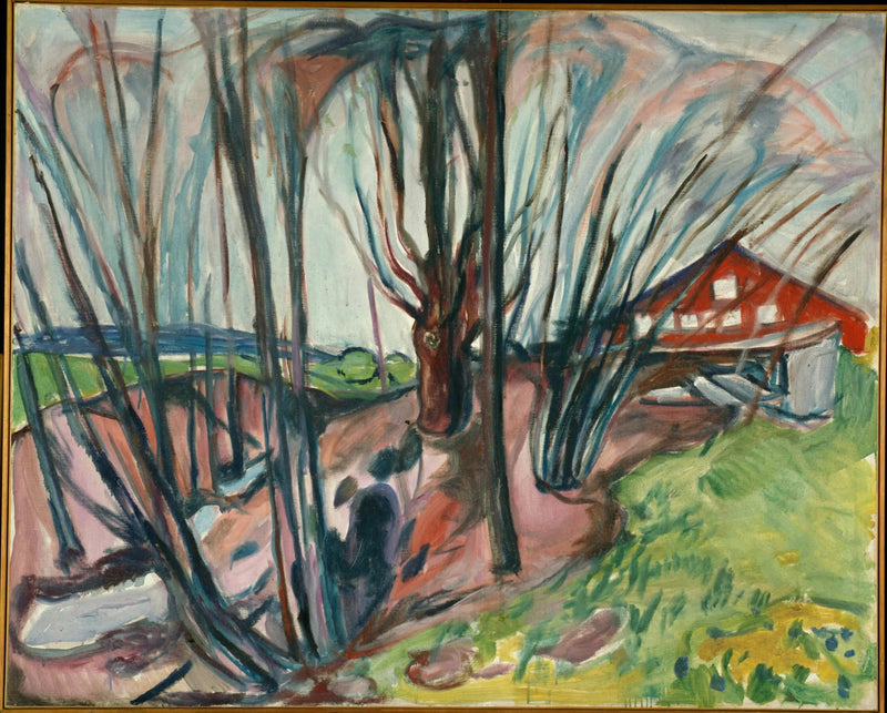 Paysage de printemps à la maison rouge - Edvard Munch