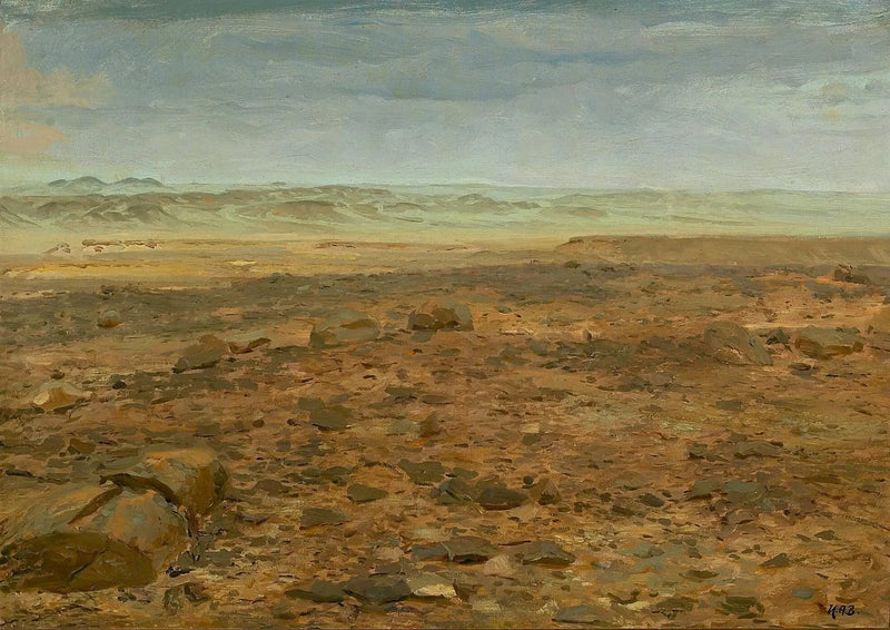 Paysage désertique d'Afrique du Nord. - H. A. Brendekilde